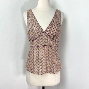 Vtg Y2K Gap Cotton Tank Top Med Green Plum Baby Doll Festival Boho Milk Maid